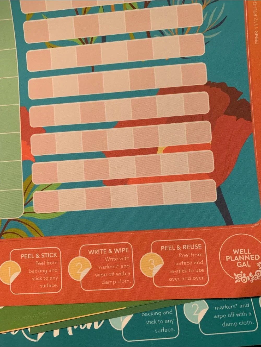 Floral Morning, Daily & Evening “Peel & Plan” Chore/Schedule Chart set